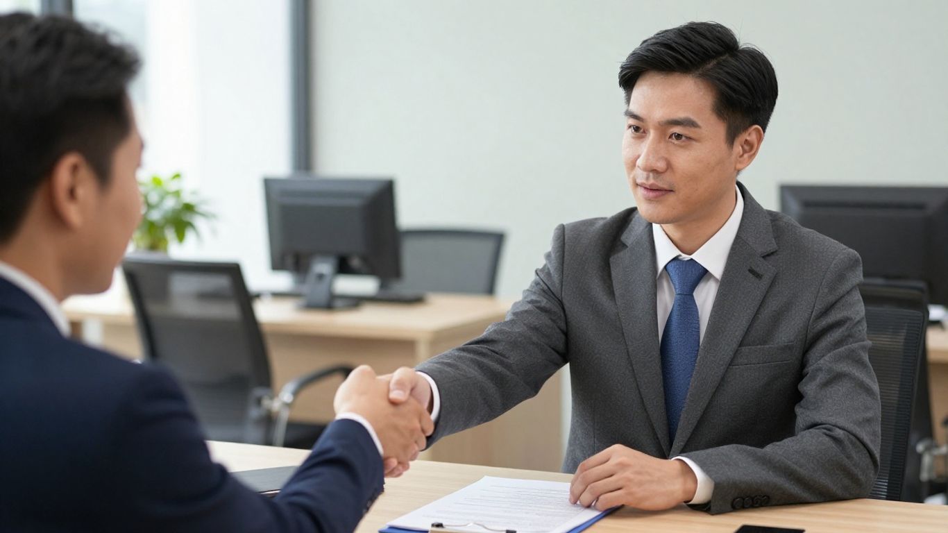 Real estate agent and broker in professional settings.