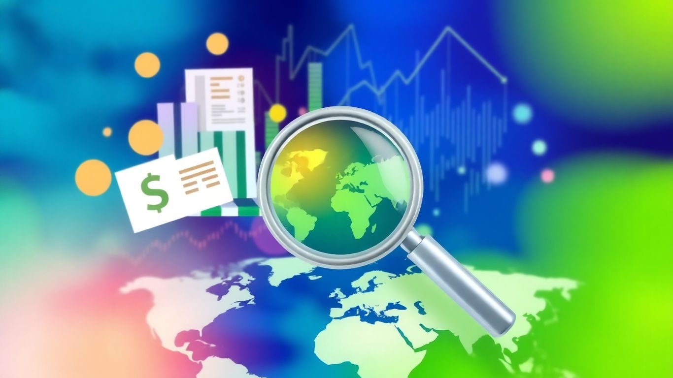Forex trading insights with currency and global map visuals.