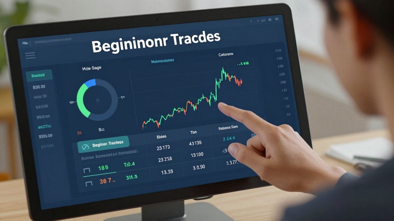 Beginner trader looking at a digital trading platform.
