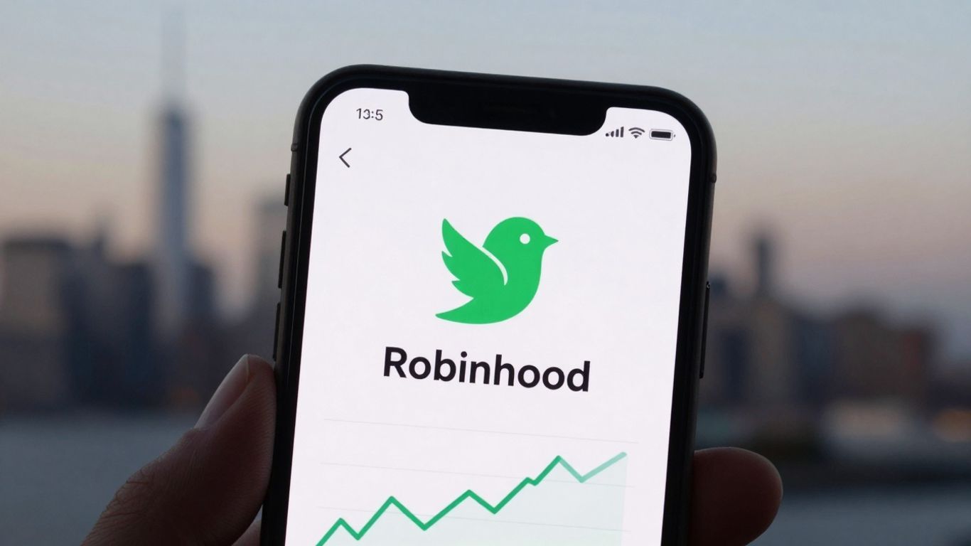 Robinhood trading app interface on a smartphone.