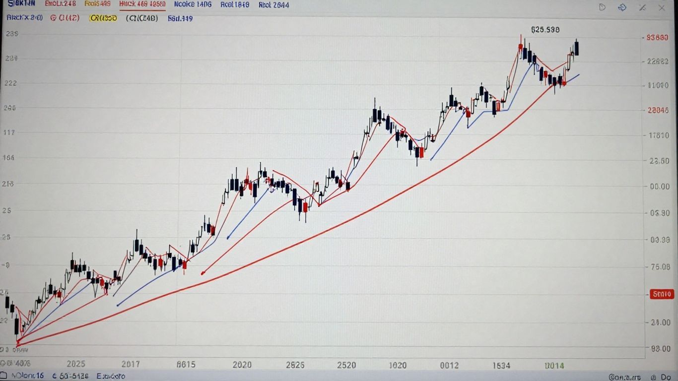 Trading chart showing price and indicator divergence.