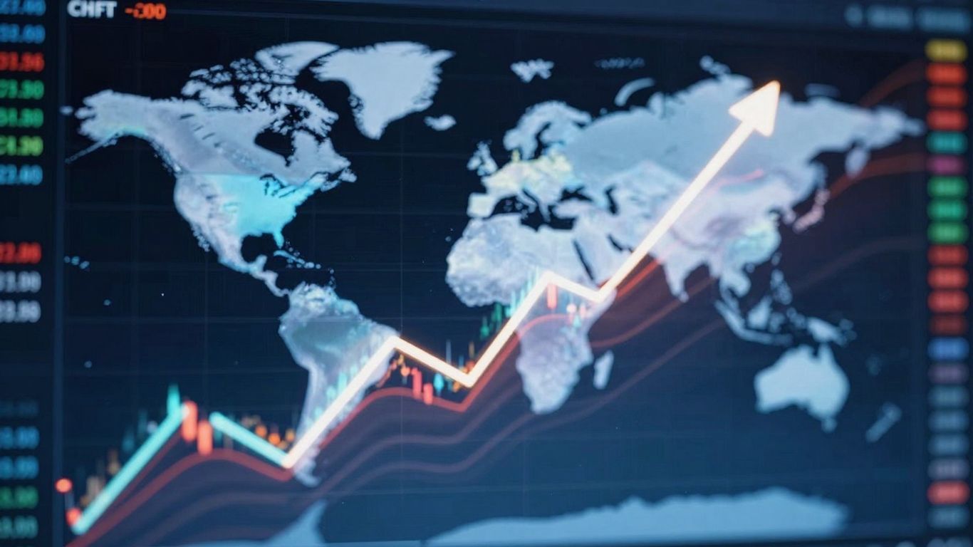 Abstract financial market movements and growth in CFD trading.