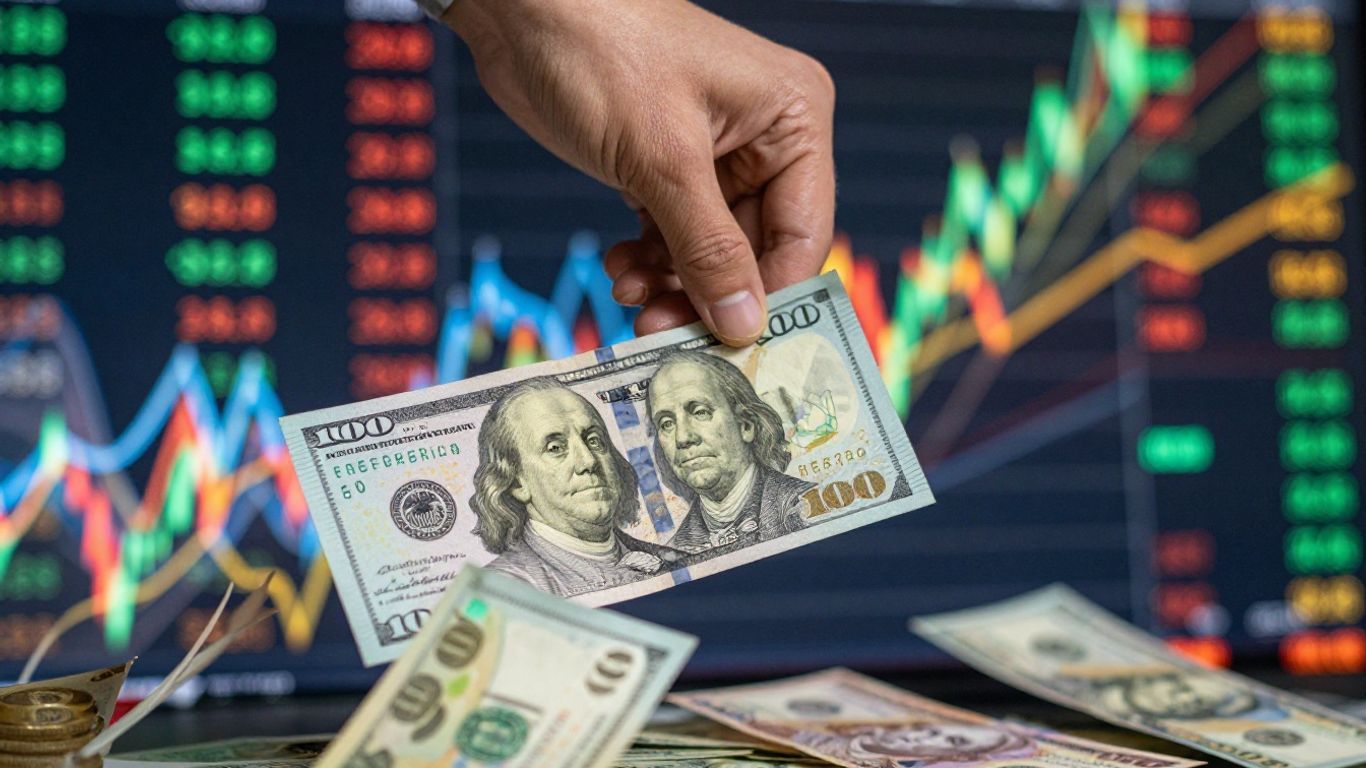 Live forex trade chart showing currency movements.
