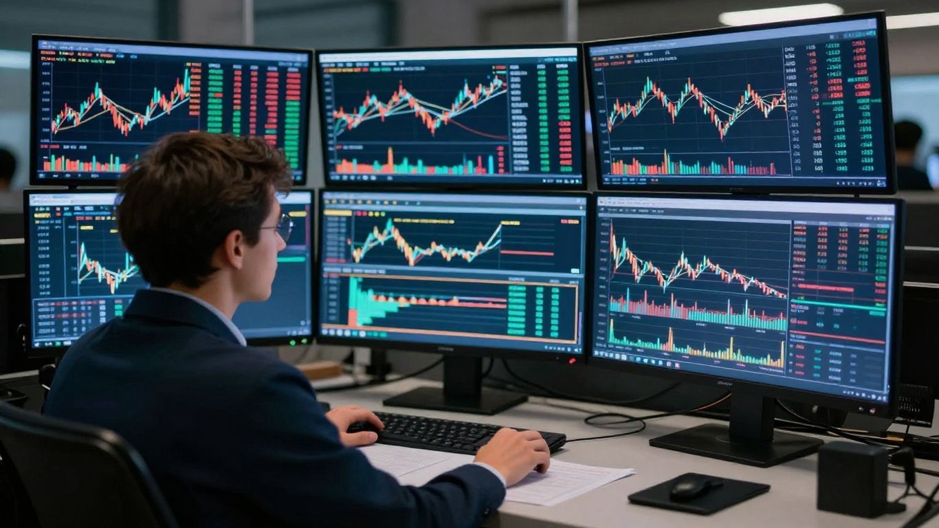 Trading stocks simulator interface with financial data.