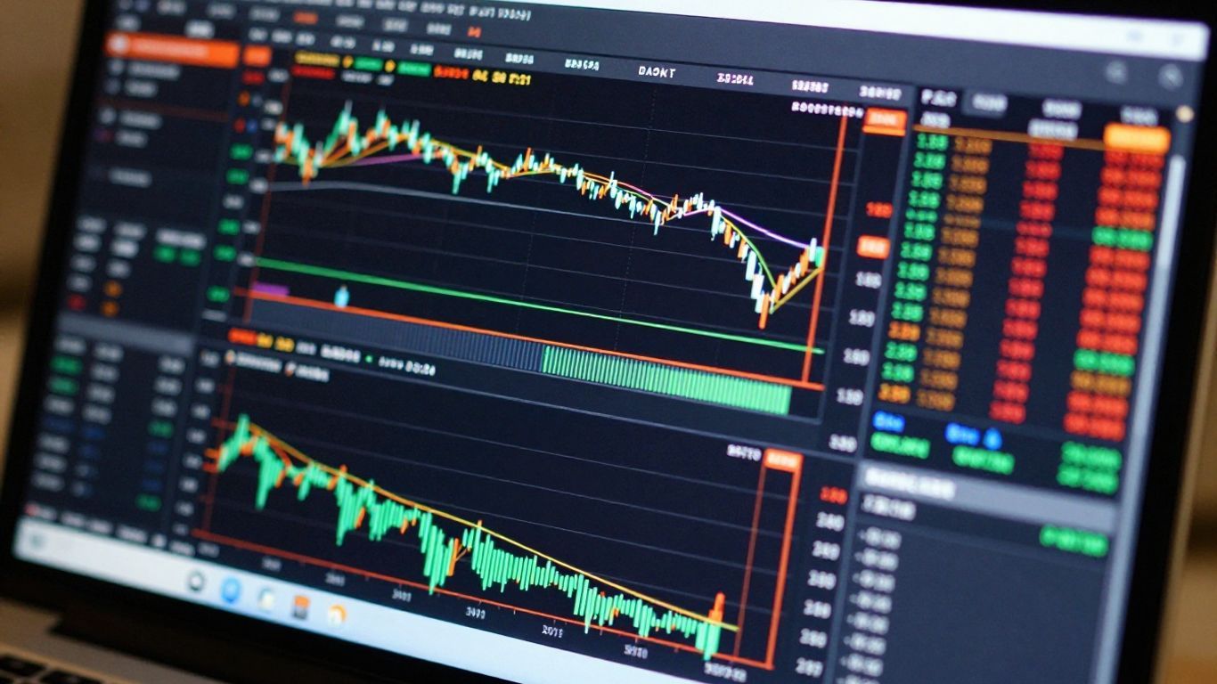 Trading platform interface on a computer screen.