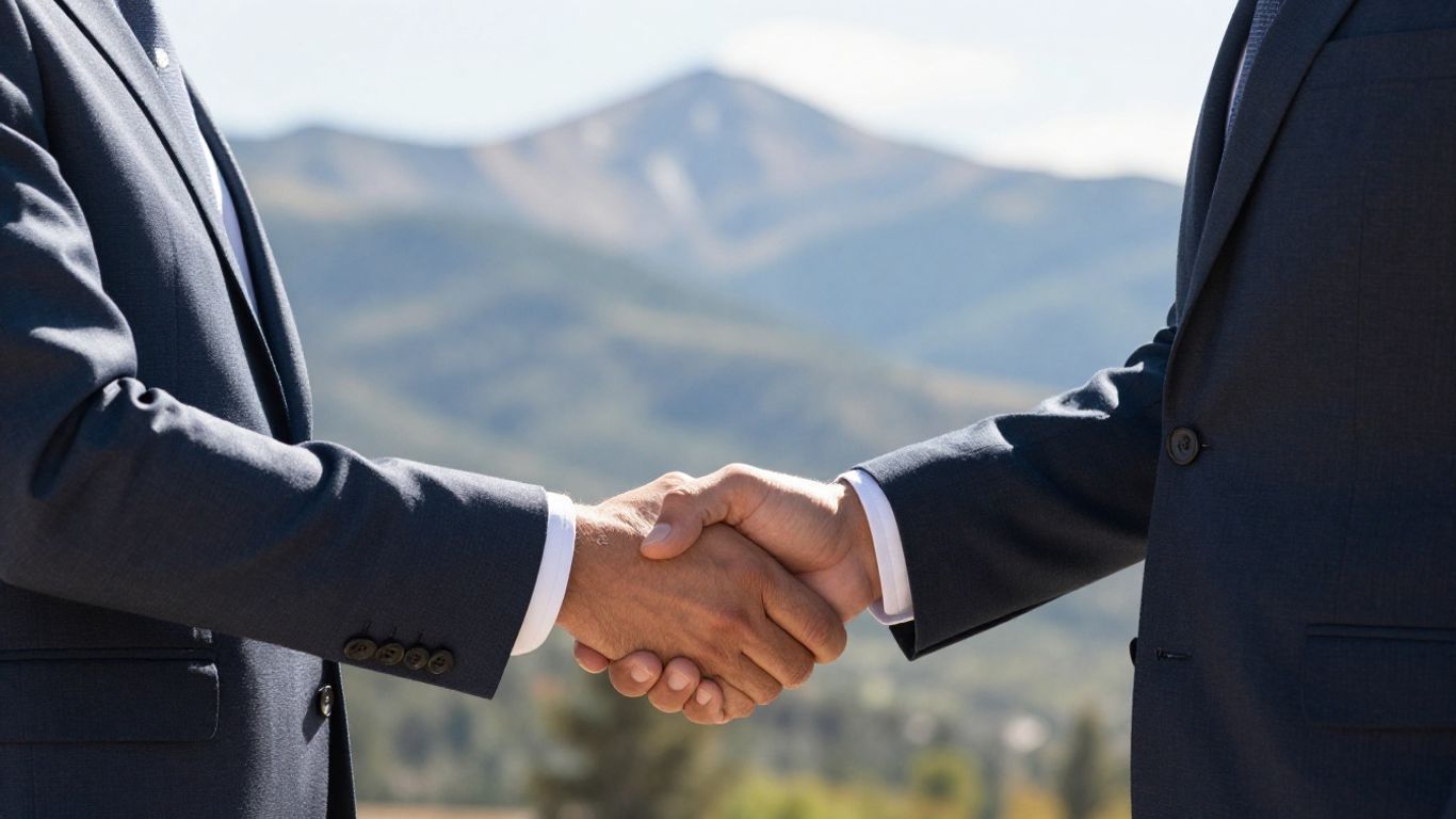 Colorado real estate professionals shaking hands.
