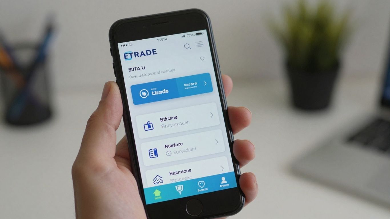 ETRADE customer service contact options on a smartphone screen.