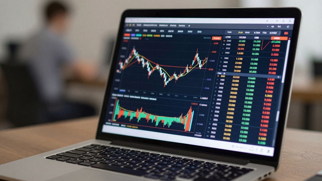 TradingView platform interface with financial charts.