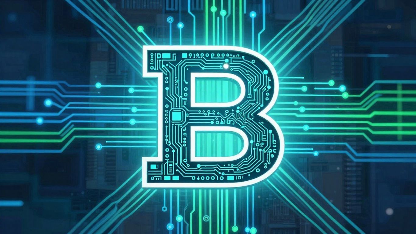 Broadcom logo with abstract digital background.