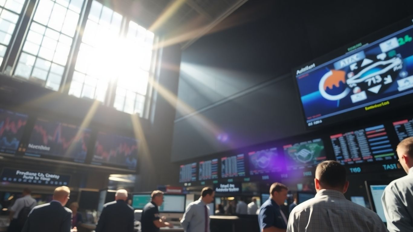 Forex trading floor with currency exchange activity.