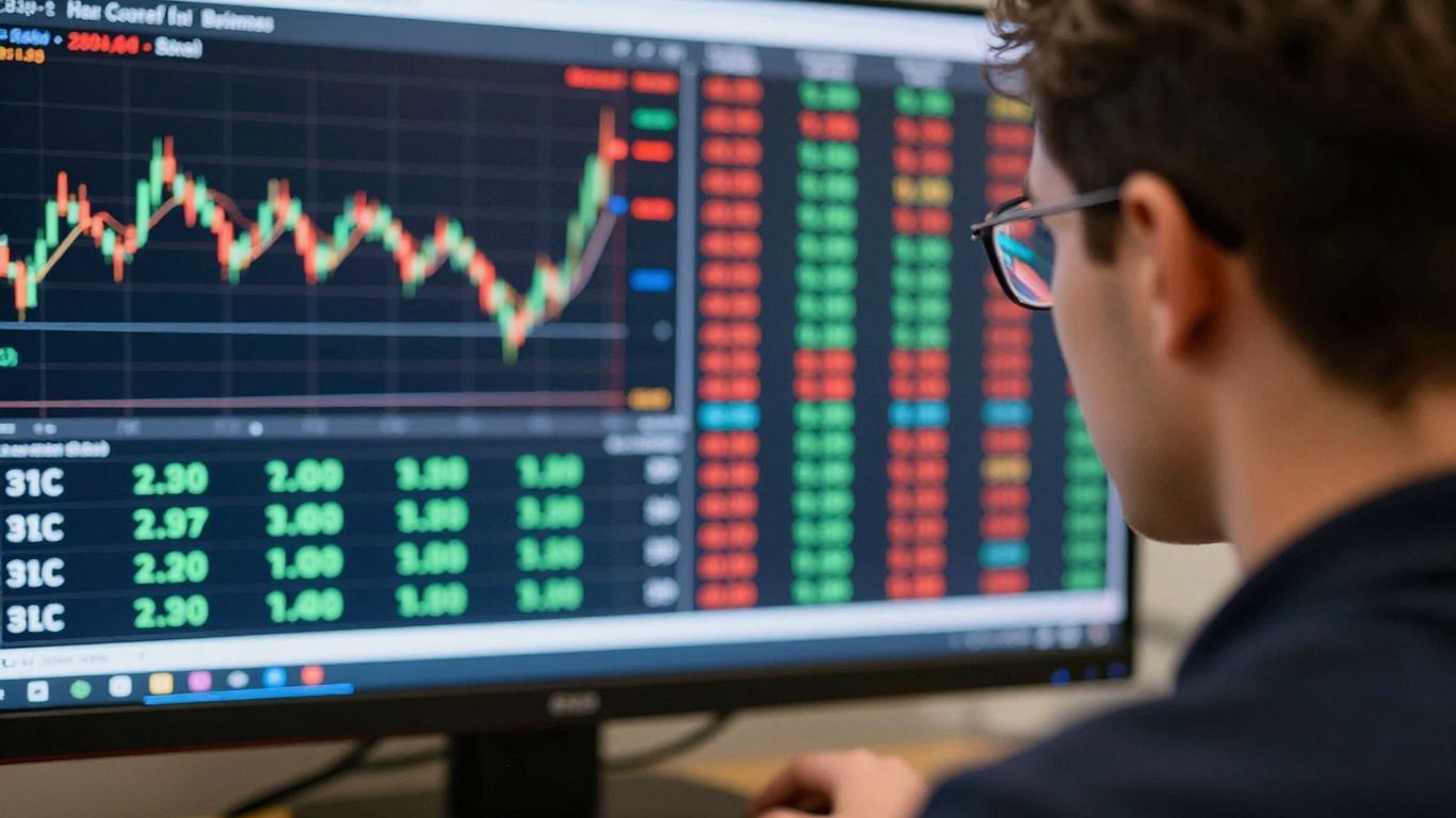 Trader focused on forex market data.