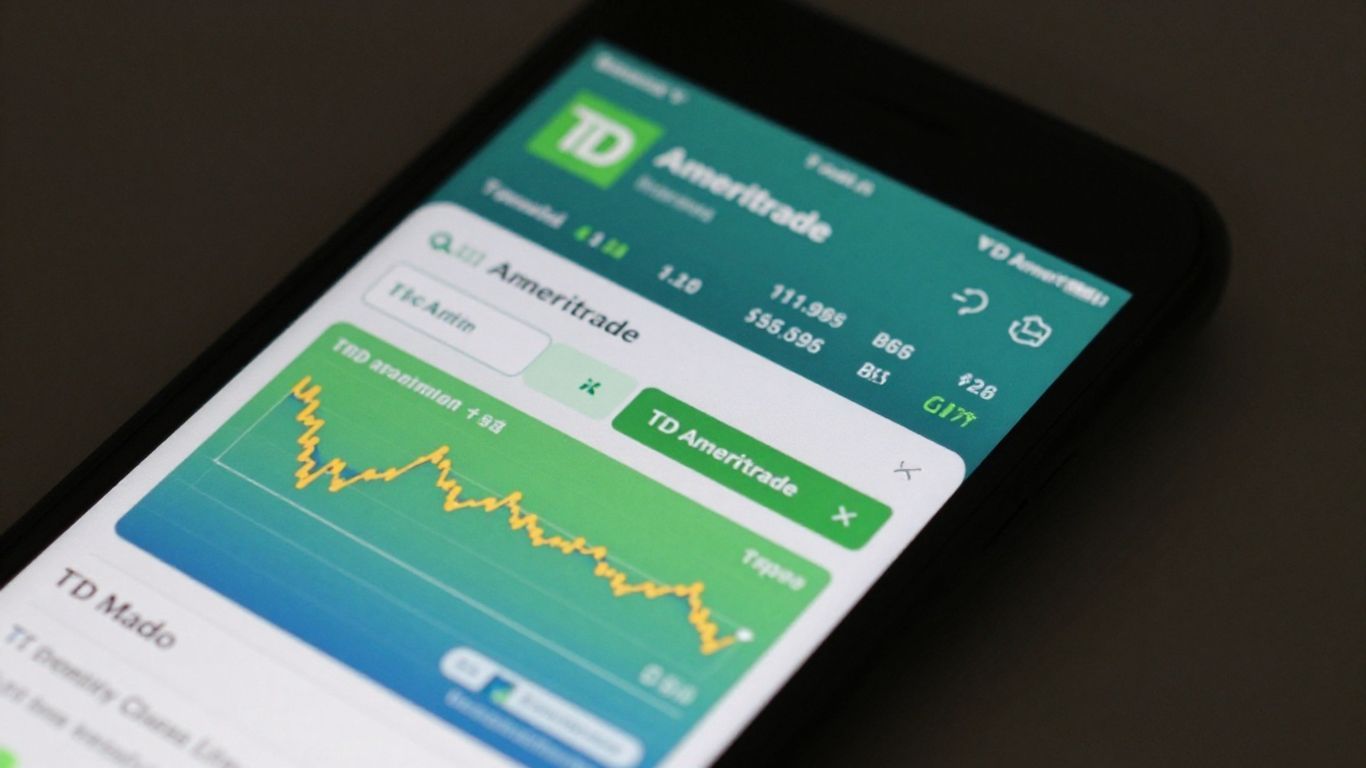 TD Ameritrade app interface on a smartphone screen.