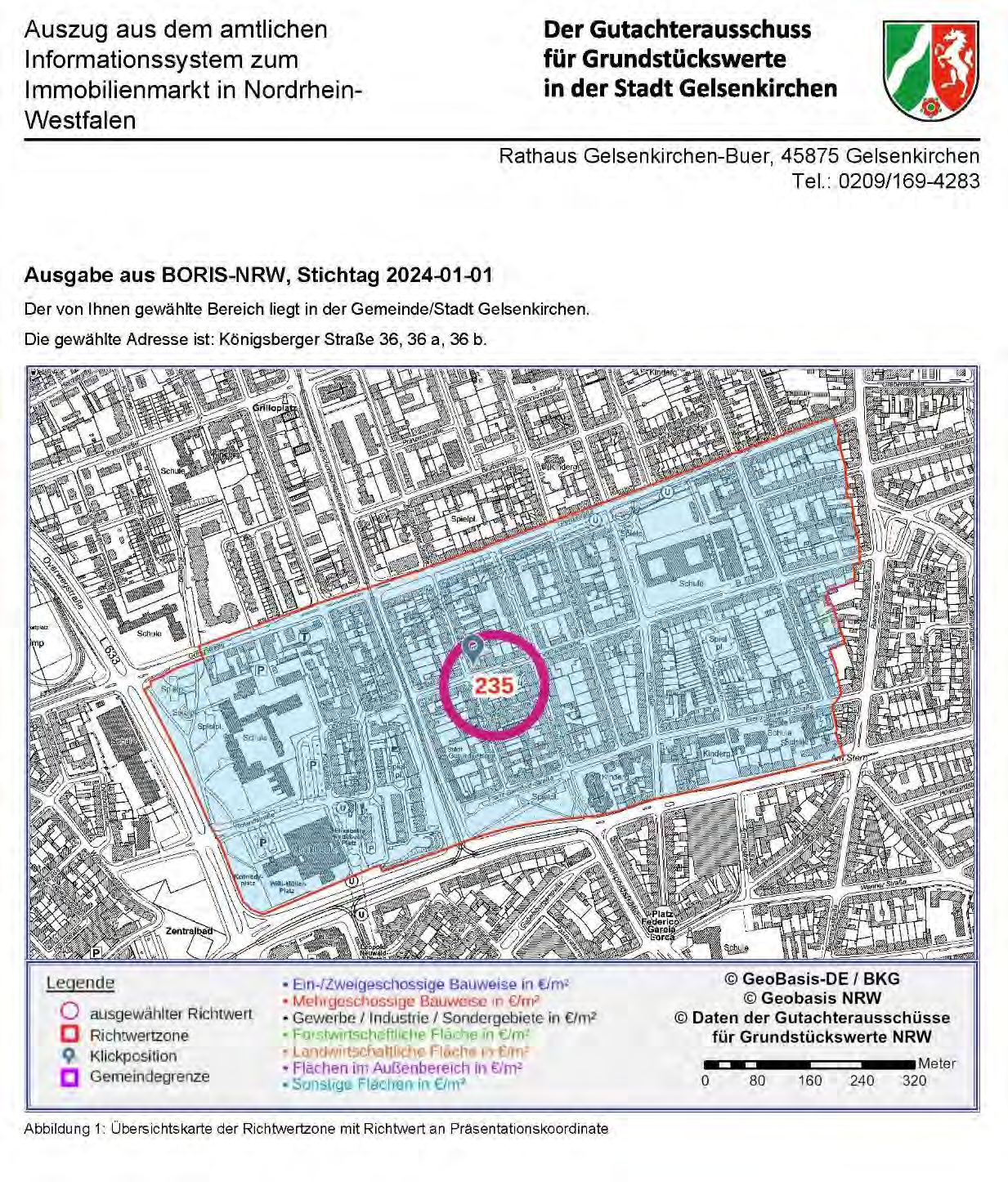 Lagekarte — Eigentumswohnung (1 bis 2 Zimmer) in Gelsenkirchen, 45881