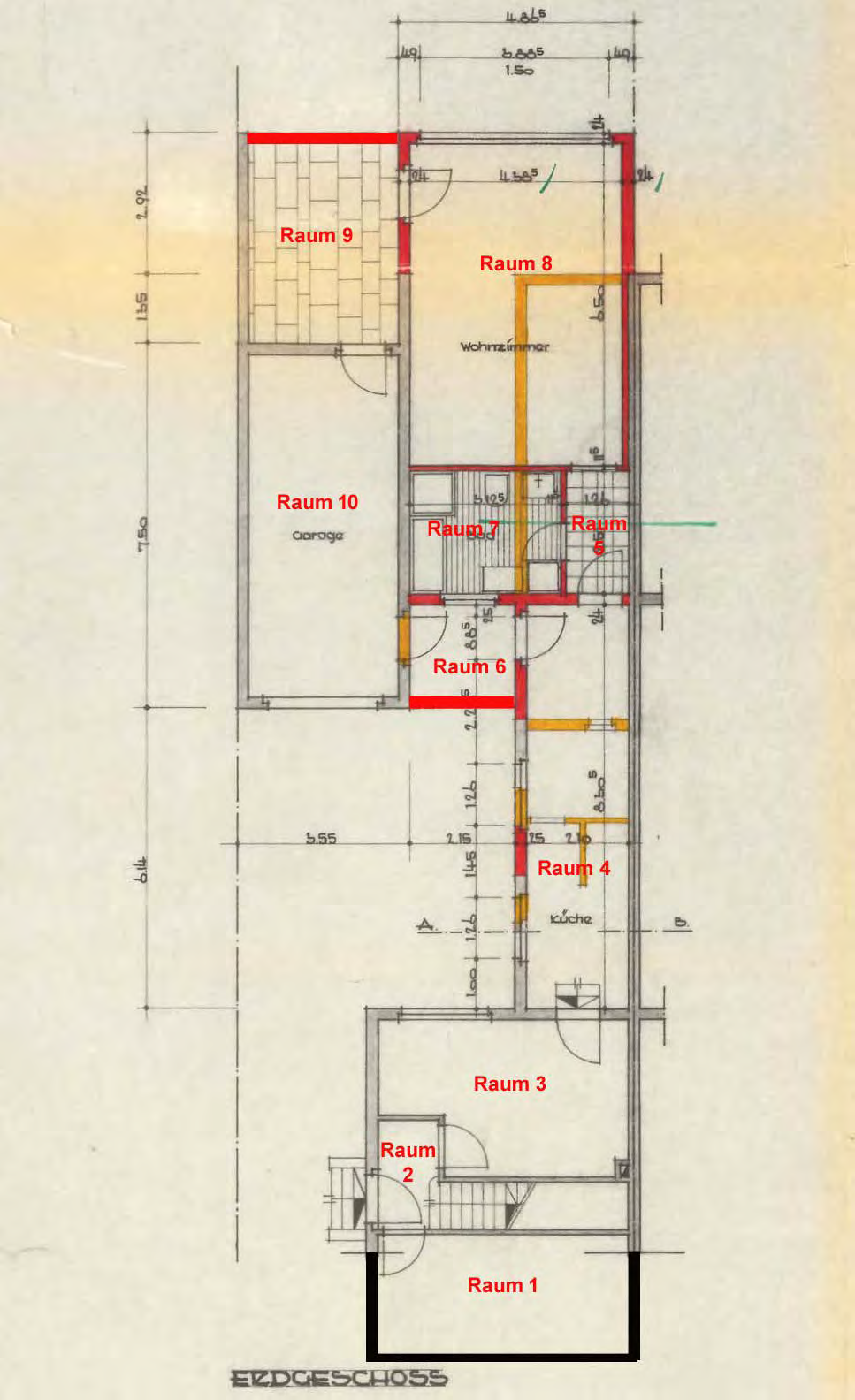 Grundriss — Doppelhaushälfte Kirchstraße 41, Duisburg