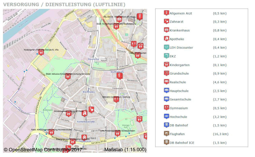Lagekarte — Eigentumswohnung in Duisburg, 47053