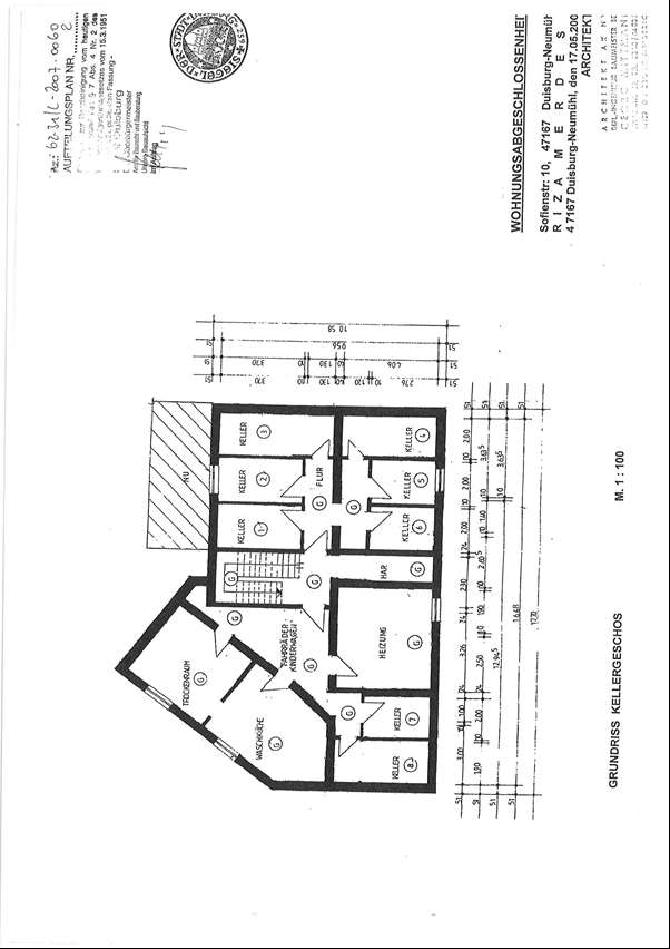 Grundriss — Sonstiges Teileigentum (z.B. Keller, Hobbyraum) Sofienstraße 10, Duisburg