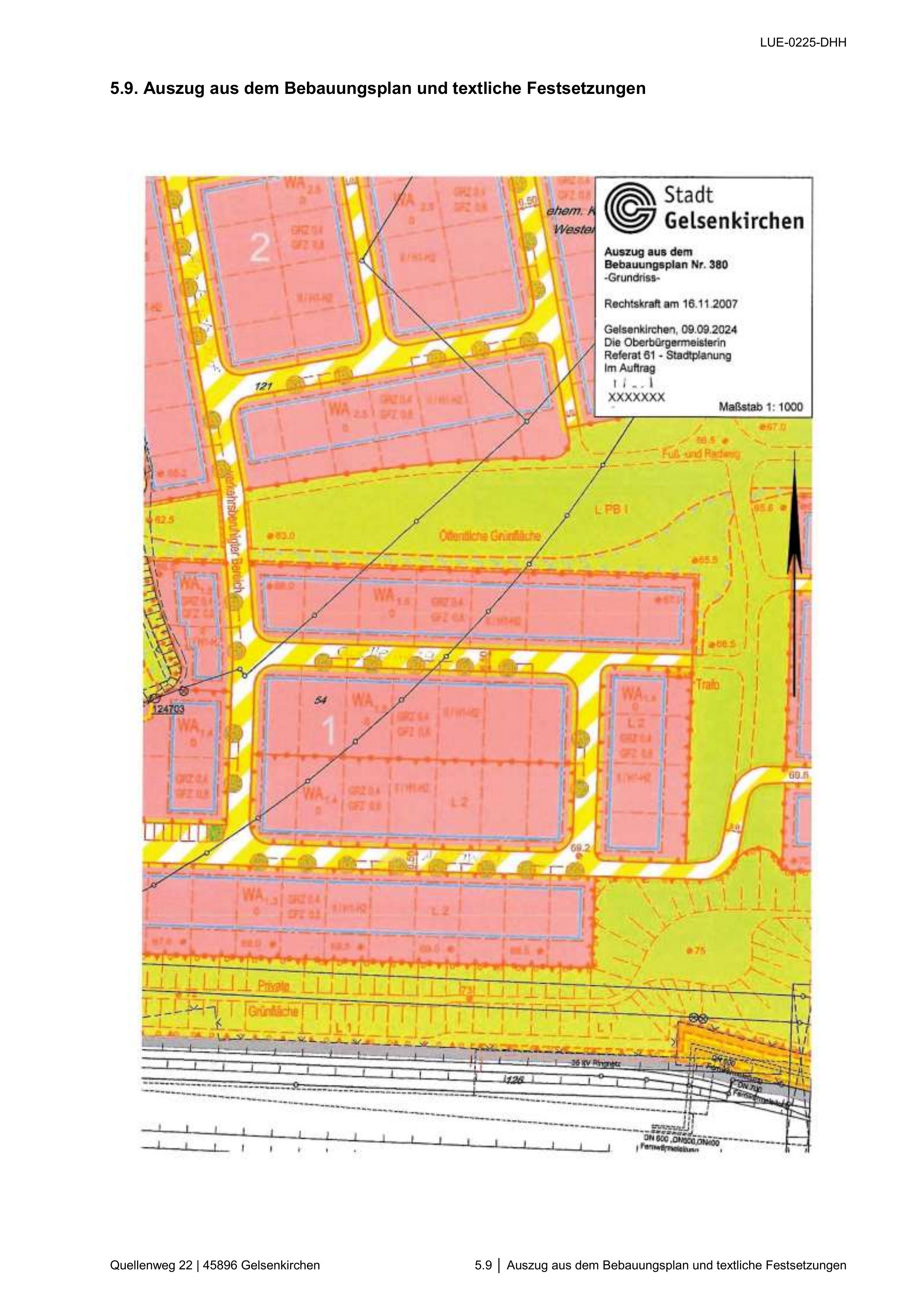 Bebauungsplan — Doppelhaushälfte in Gelsenkirchen, 45896