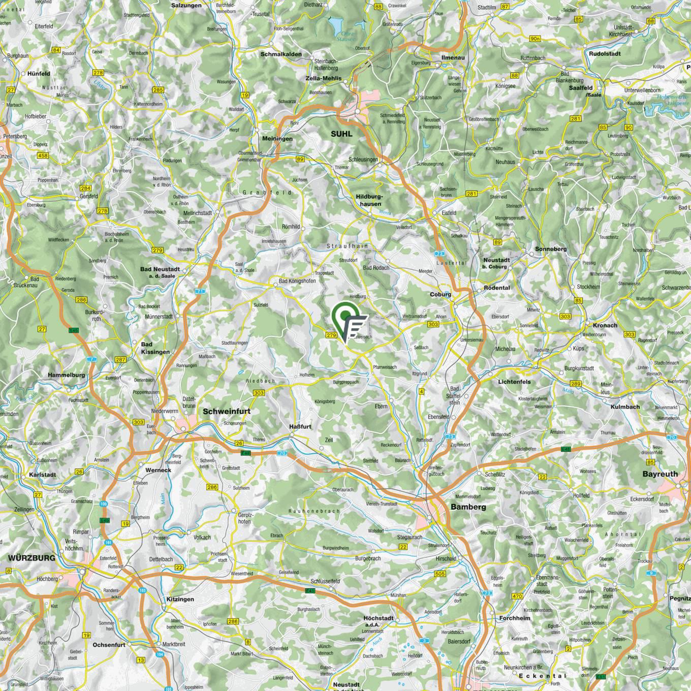Lagekarte — Unbekannt in Maroldsweisach, 96126