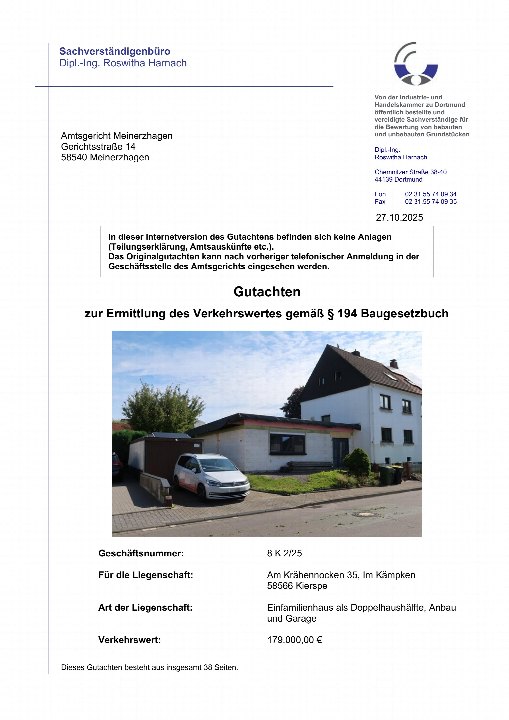 Textseite — Doppelhaushälfte in Dortmund