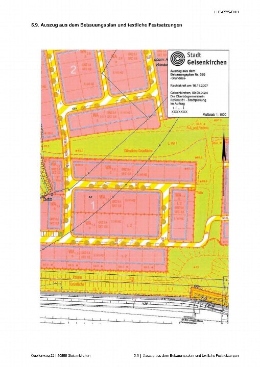 Bebauungsplan — Doppelhaushälfte in Gelsenkirchen, 45896