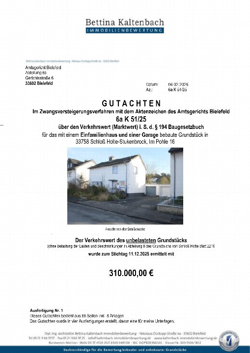 Gerichtsdokument — Einfamilienhaus in Schloß Holte-Stukenbrock