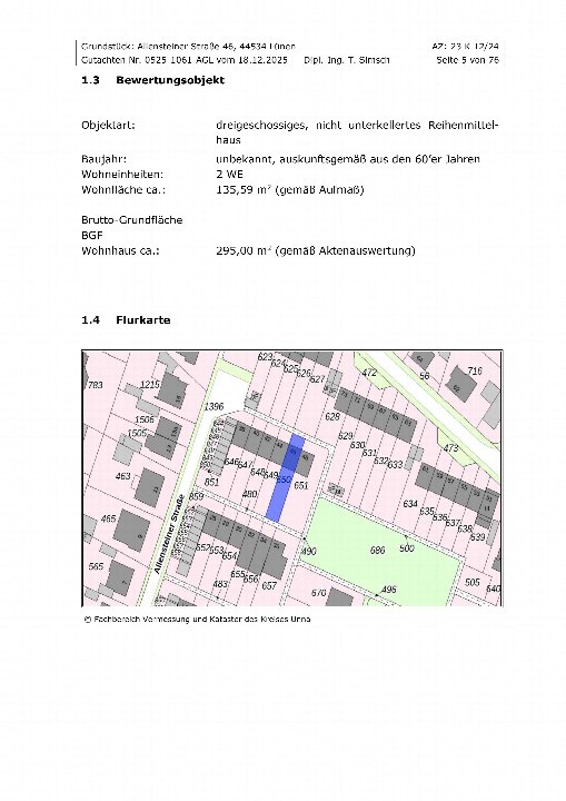 Textseite — Reihenhaus in Lünen