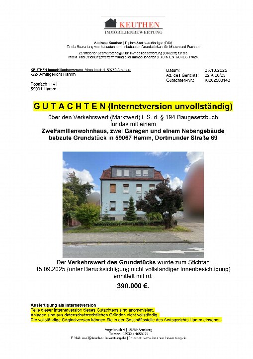 Textseite — Unbebautes Grundstück in Hamm