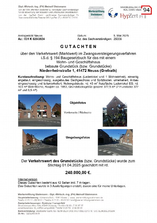 Textseite — Wohn-/Geschäftshaus in Neuss