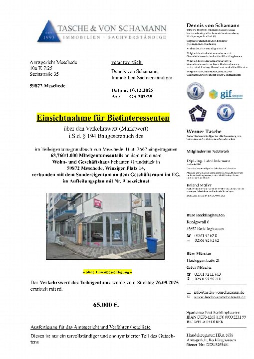 Textseite — Wohn-/Geschäftshaus in Meschede