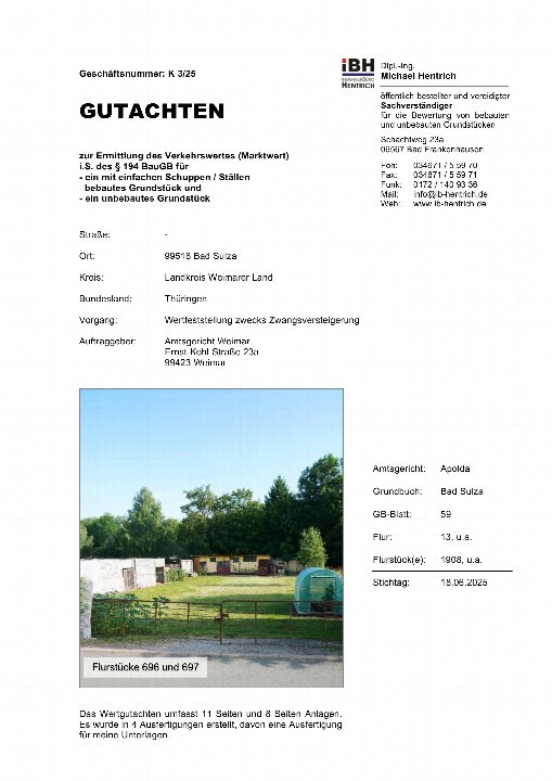 Textseite — Unbebautes Grundstück in Bad Sulza