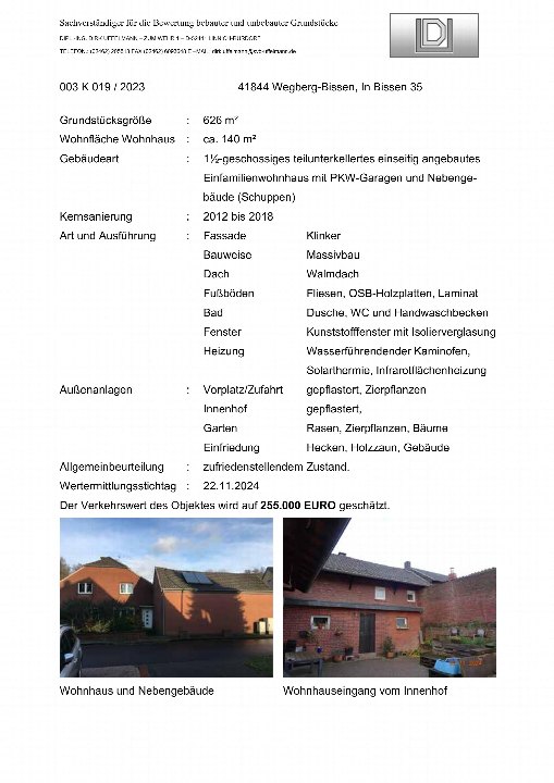 Textseite — Einfamilienhaus in Wegberg-Bissen