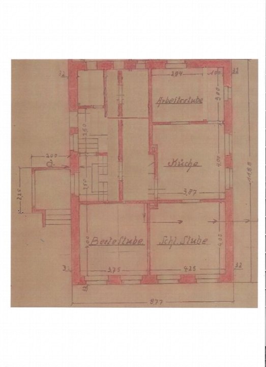 Grundriss — Zweifamilienhaus Wiesenstraße 42, Bünde