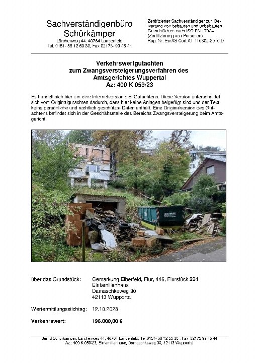 Textseite — Einfamilienhaus in Wuppertal