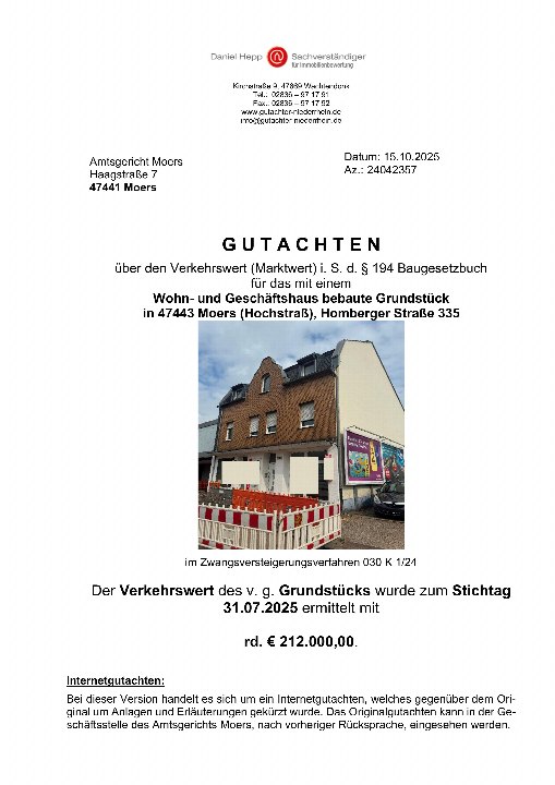 Textseite — Wohn-/Geschäftshaus in Wachtendonk
