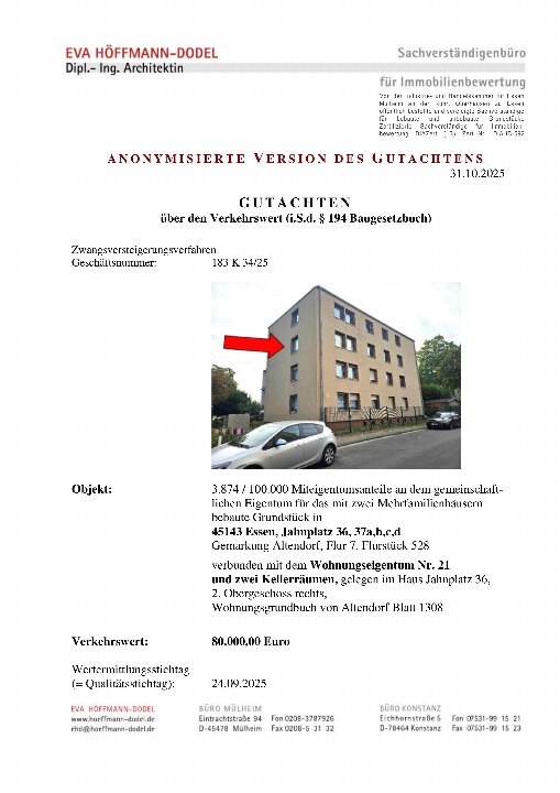 Textseite — Eigentumswohnung in Essen