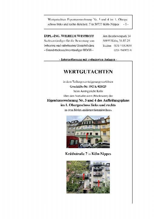 Textseite — Eigentumswohnung (5 Zimmer oder mehr) in Köln