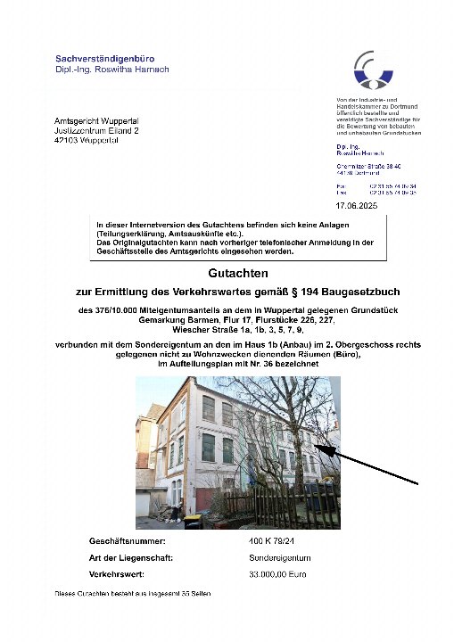 Textseite — Gewerbeeinheit (z.B. Laden, Büro) in Wuppertal
