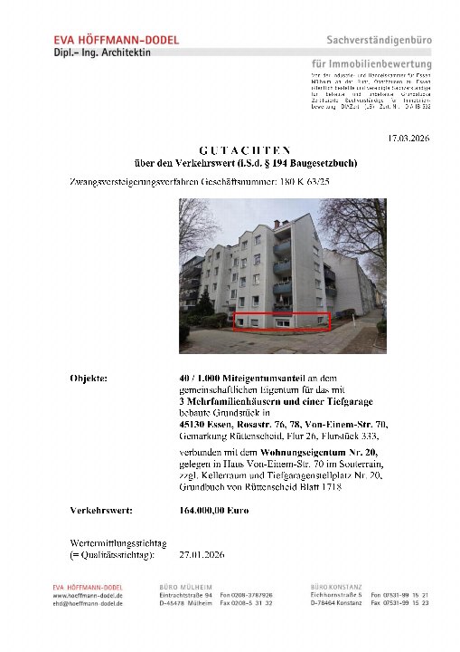 Textseite — Kfz-Stellplatz (Tiefgarage) in Essen