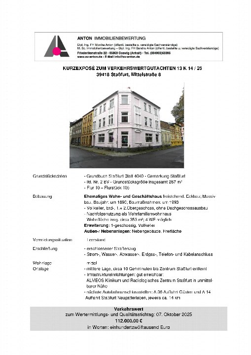 Textseite — Wohn-/Geschäftshaus in Staßfurt