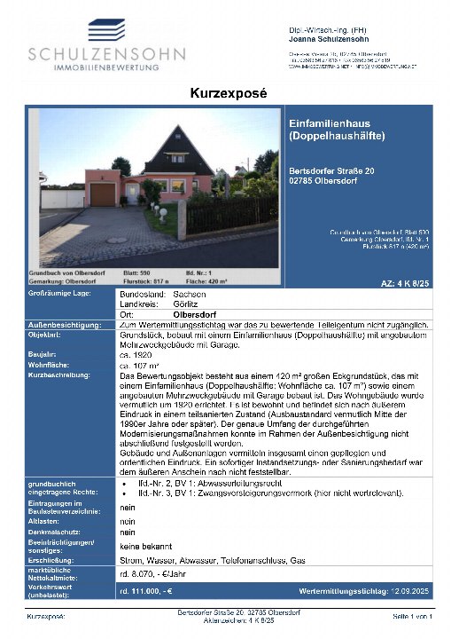 Textseite — Doppelhaushälfte in Olbersdorf