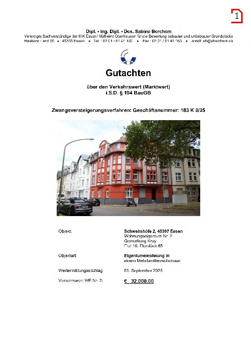 Textseite — Eigentumswohnung in Essen