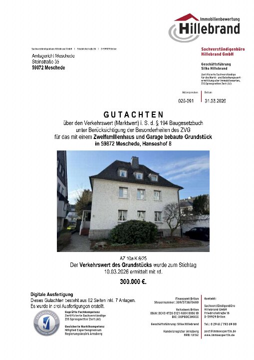 Textseite — Garage in Meschede