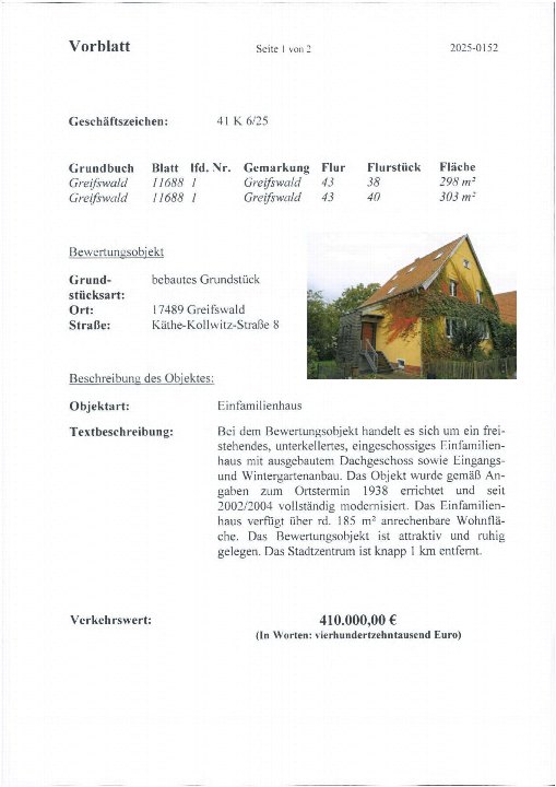 Textseite — Immobilie in Greifswald