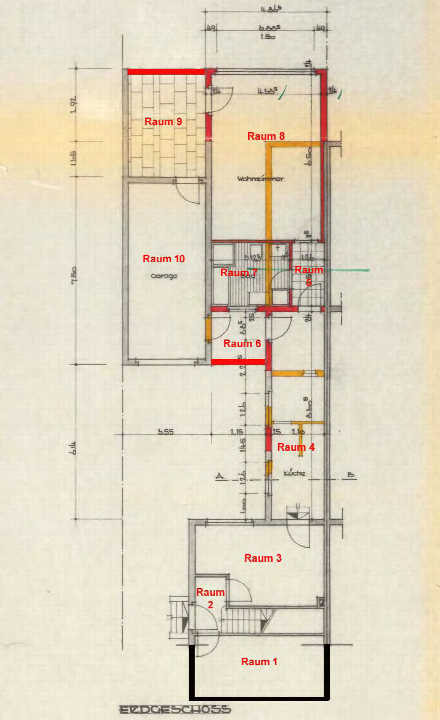 Grundriss — Doppelhaushälfte Kirchstraße 41, Duisburg