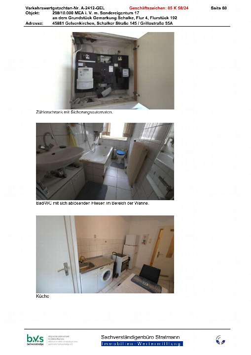 Bad/Sanitär — Eigentumswohnung in Gelsenkirchen Aktenzeichen des Gerichts, und Grillostraße 55A
